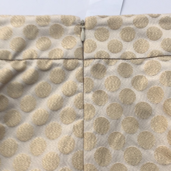 J Crew Silk Metallic Gold Dot Pencil Skirt NWT - Picture 3 of 4